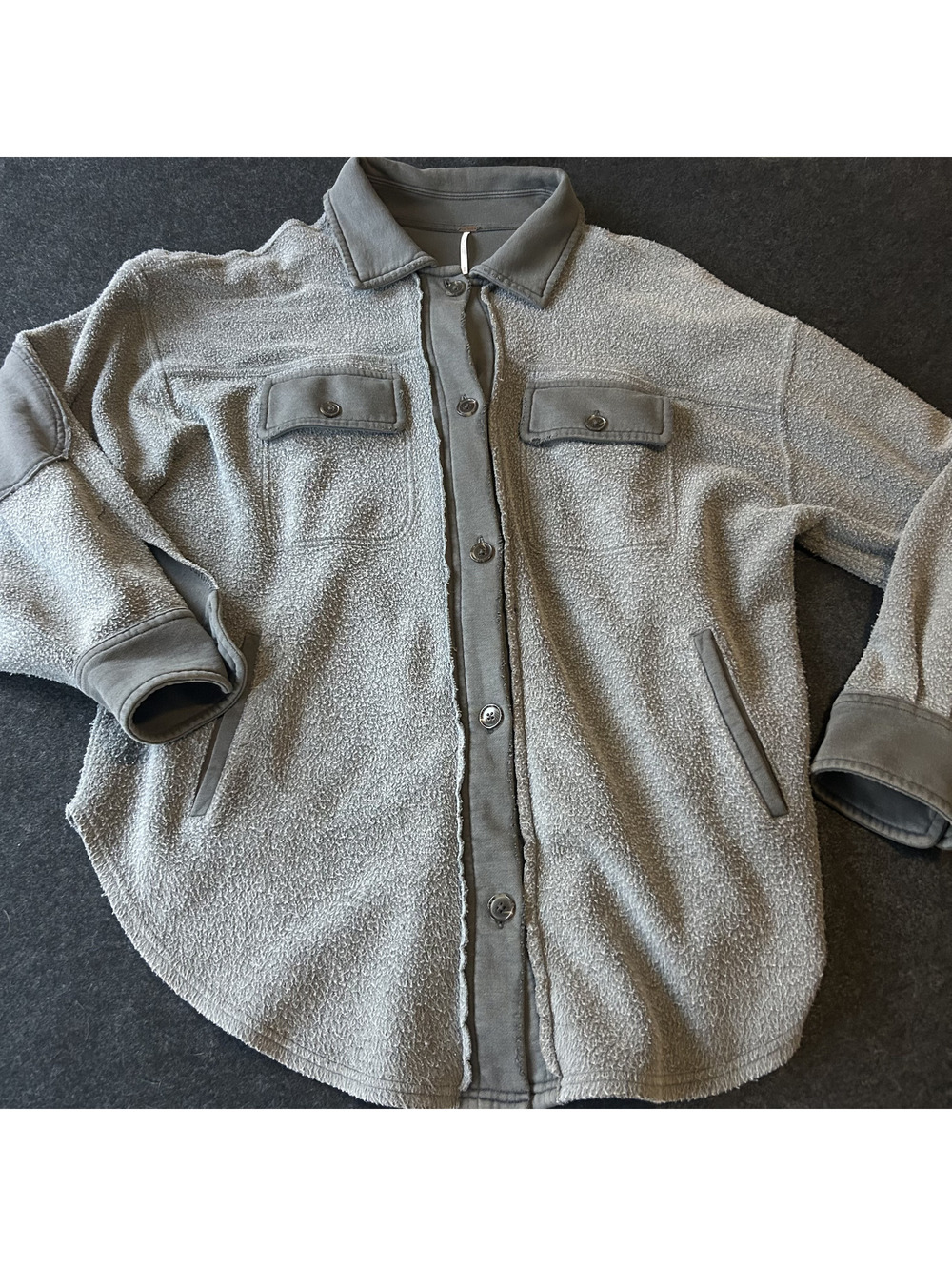 Free People We The Free Ruby Jacket Grey Size Small Oversized Fleece Shacket